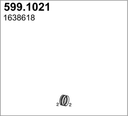 ASSO 599.1021 - Монтажний комплект, глушитель autozip.com.ua
