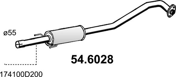 ASSO 54.6028 - Середній глушник вихлопних газів autozip.com.ua