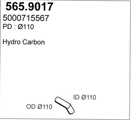 ASSO 565.9017 - Труба вихлопного газу autozip.com.ua