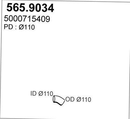 ASSO 565.9034 - Труба вихлопного газу autozip.com.ua