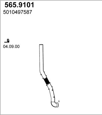 ASSO 565.9101 - Труба вихлопного газу autozip.com.ua