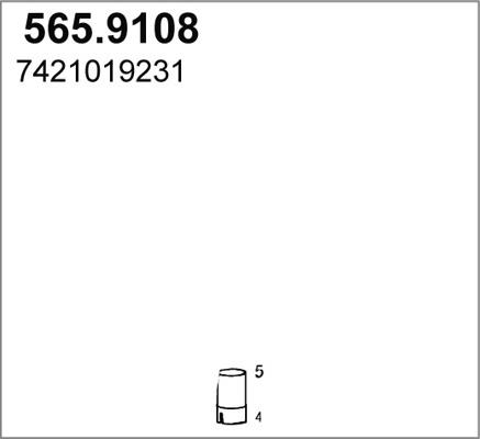 ASSO 565.9108 - Труба вихлопного газу autozip.com.ua