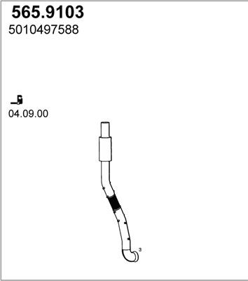 ASSO 565.9103 - Труба вихлопного газу autozip.com.ua