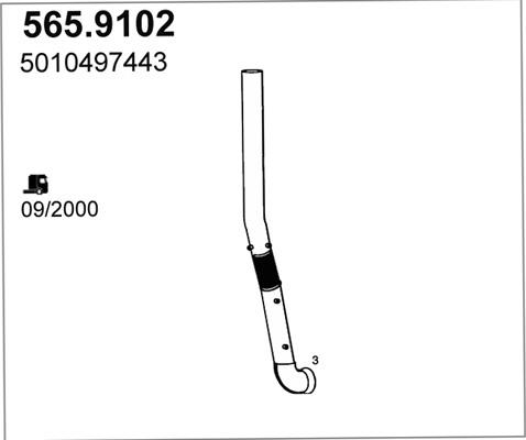 ASSO 565.9102 - Труба вихлопного газу autozip.com.ua