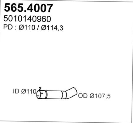 ASSO 565.4007 - Гофрована труба вихлопна система autozip.com.ua