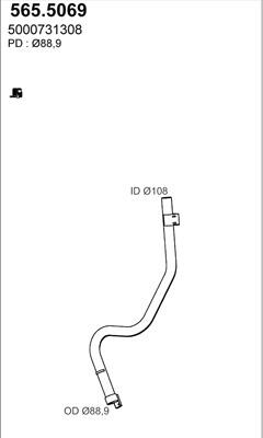 ASSO 565.5069 - Труба вихлопного газу autozip.com.ua