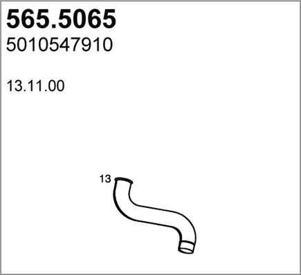 ASSO 565.5065 - Труба вихлопного газу autozip.com.ua