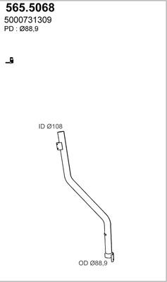 ASSO 565.5068 - Труба вихлопного газу autozip.com.ua