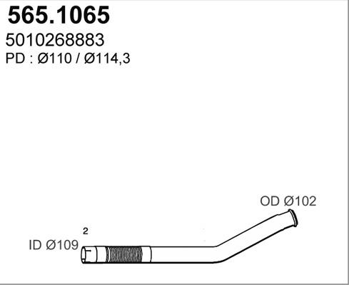 ASSO 565.1065 - Труба вихлопного газу autozip.com.ua