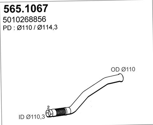 ASSO 565.1067 - Труба вихлопного газу autozip.com.ua