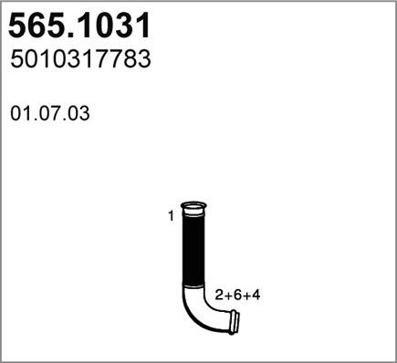 ASSO 565.1031 - Труба вихлопного газу autozip.com.ua