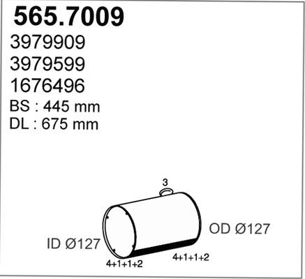 ASSO 565.7009 - Середній / кінцевий глушник ОГ autozip.com.ua