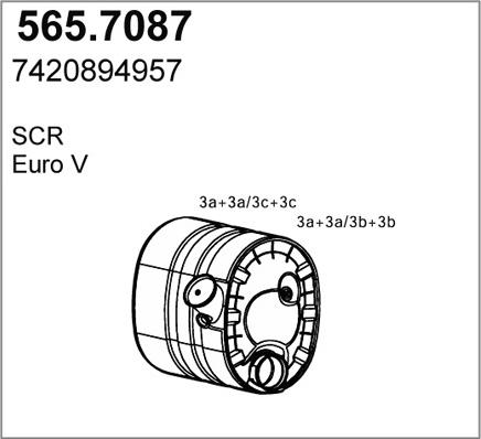 ASSO 565.7087 - Середній / кінцевий глушник ОГ autozip.com.ua