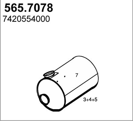 ASSO 565.7078 - Середній / кінцевий глушник ОГ autozip.com.ua