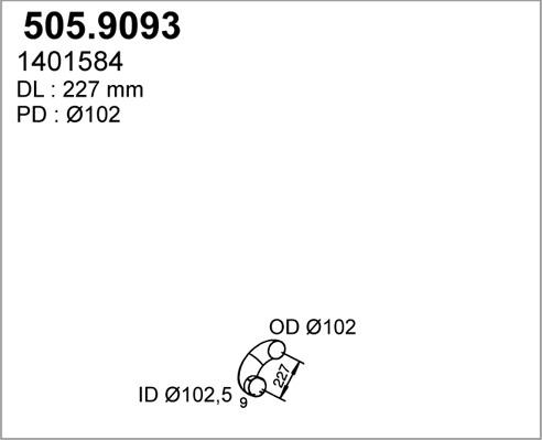 ASSO 505.9093 - Труба вихлопного газу autozip.com.ua