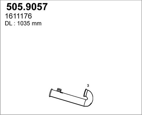 ASSO 505.9057 - Труба вихлопного газу autozip.com.ua