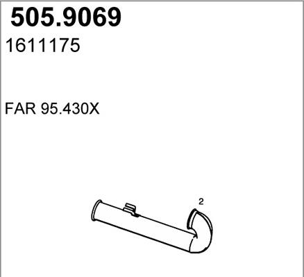 ASSO 505.9069 - Труба вихлопного газу autozip.com.ua