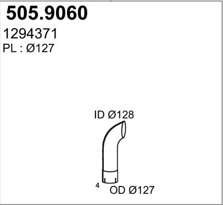 ASSO 505.9060 - Труба вихлопного газу autozip.com.ua