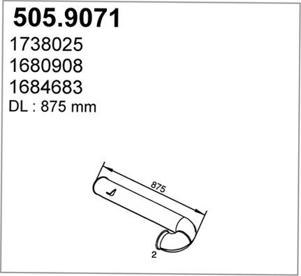 ASSO 505.9071 - Труба вихлопного газу autozip.com.ua