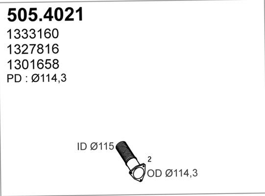 ASSO 505.4021 - Гофрована труба вихлопна система autozip.com.ua