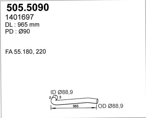 ASSO 505.5090 - Труба вихлопного газу autozip.com.ua
