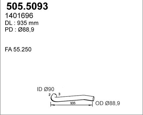 ASSO 505.5093 - Труба вихлопного газу autozip.com.ua