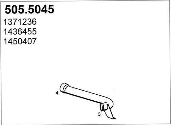 ASSO 505.5045 - Труба вихлопного газу autozip.com.ua