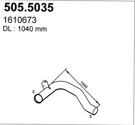 ASSO 505.5035 - Труба вихлопного газу autozip.com.ua
