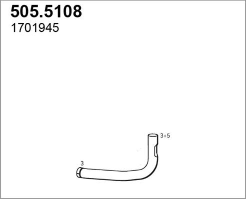 ASSO 505.5108 - Труба вихлопного газу autozip.com.ua