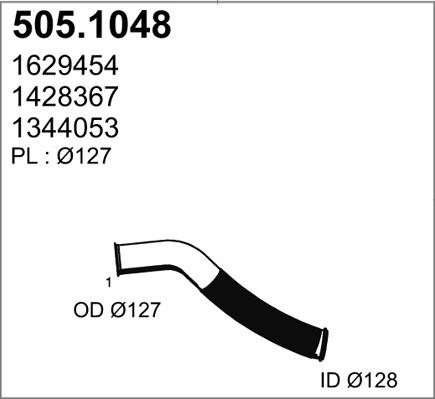 ASSO 505.1048 - Труба вихлопного газу autozip.com.ua
