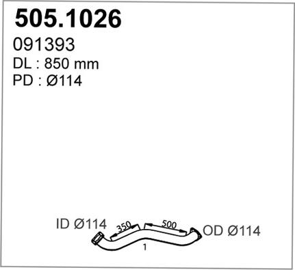 ASSO 505.1026 - Труба вихлопного газу autozip.com.ua