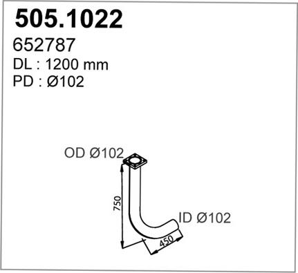 ASSO 505.1022 - Труба вихлопного газу autozip.com.ua