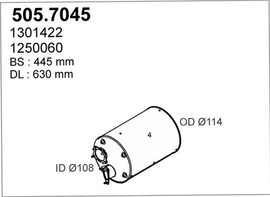 ASSO 505.7045 - Середній / кінцевий глушник ОГ autozip.com.ua