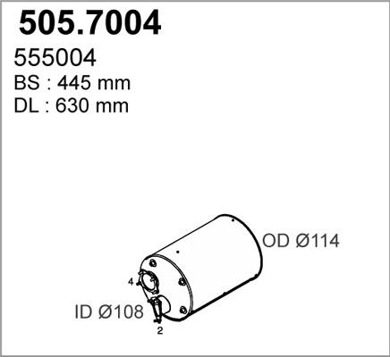 ASSO 505.7004 - Середній / кінцевий глушник ОГ autozip.com.ua