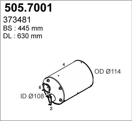 ASSO 505.7001 - Середній / кінцевий глушник ОГ autozip.com.ua