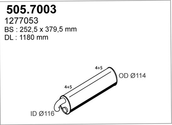 ASSO 505.7003 - Середній / кінцевий глушник ОГ autozip.com.ua