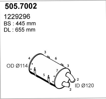 ASSO 505.7002 - Середній / кінцевий глушник ОГ autozip.com.ua