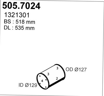 ASSO 505.7024 - Середній / кінцевий глушник ОГ autozip.com.ua