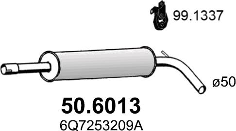 ASSO 50.6013 - Середній глушник вихлопних газів autozip.com.ua