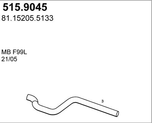 ASSO 515.9045 - Труба вихлопного газу autozip.com.ua