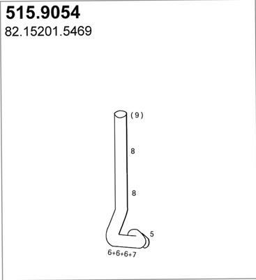 ASSO 515.9054 - Труба вихлопного газу autozip.com.ua