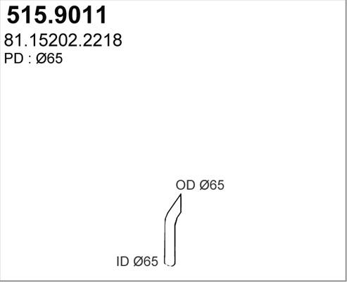 ASSO 515.9011 - Труба вихлопного газу autozip.com.ua