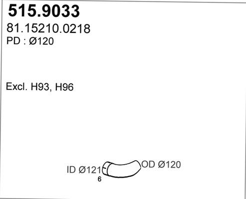 ASSO 515.9033 - Труба вихлопного газу autozip.com.ua