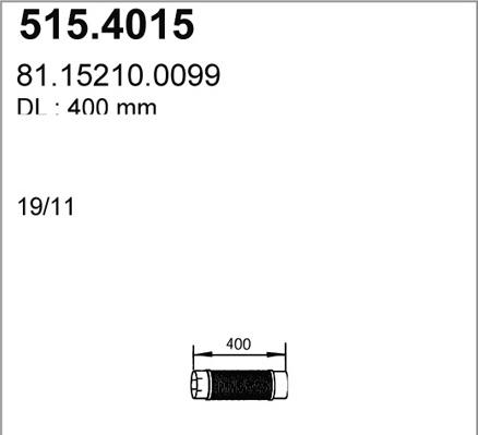ASSO 515.4015 - Гофрована труба вихлопна система autozip.com.ua