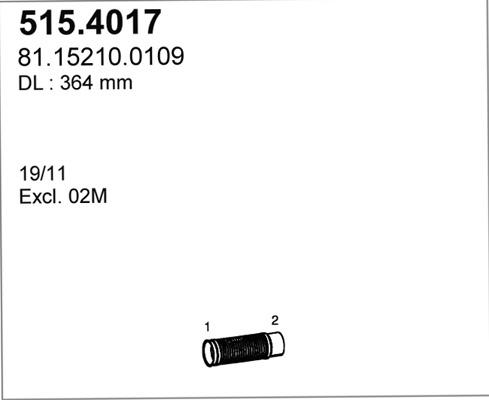 ASSO 515.4017 - Гофрована труба вихлопна система autozip.com.ua