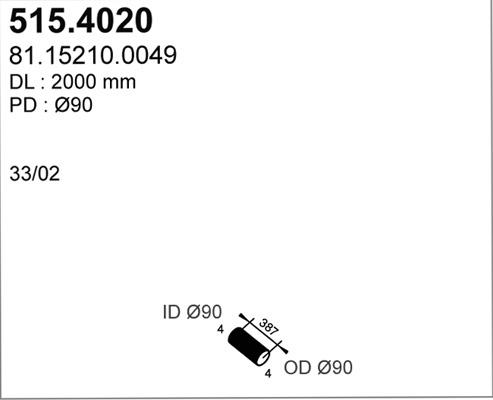 ASSO 515.4020 - Гофрована труба вихлопна система autozip.com.ua