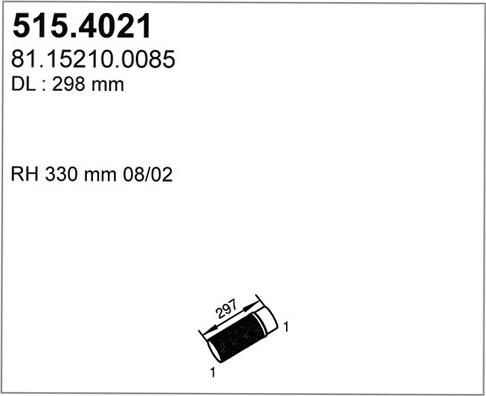 ASSO 515.4021 - Гофрована труба вихлопна система autozip.com.ua