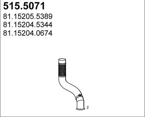 ASSO 515.5071 - Труба вихлопного газу autozip.com.ua