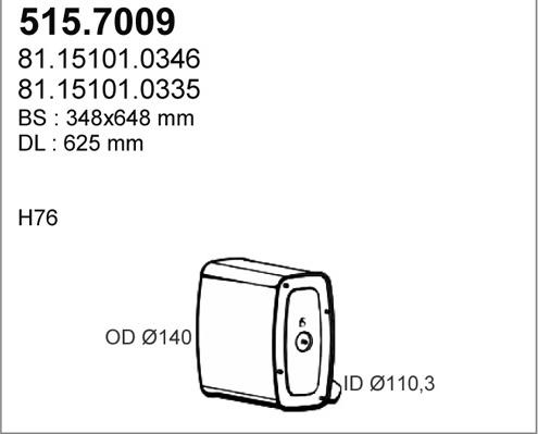 ASSO 515.7009 - Середній / кінцевий глушник ОГ autozip.com.ua