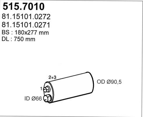 ASSO 515.7010 - Середній / кінцевий глушник ОГ autozip.com.ua